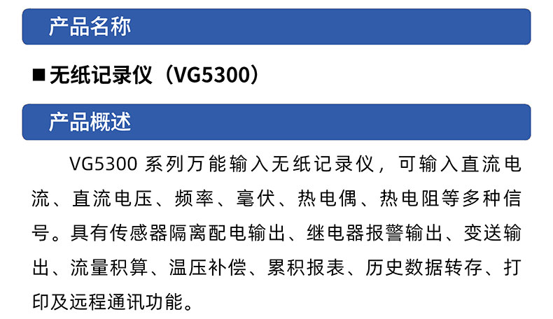威格無紙記錄儀（VG5300）無紙萬能輸入，廠家直銷，品質(zhì)保障插圖1