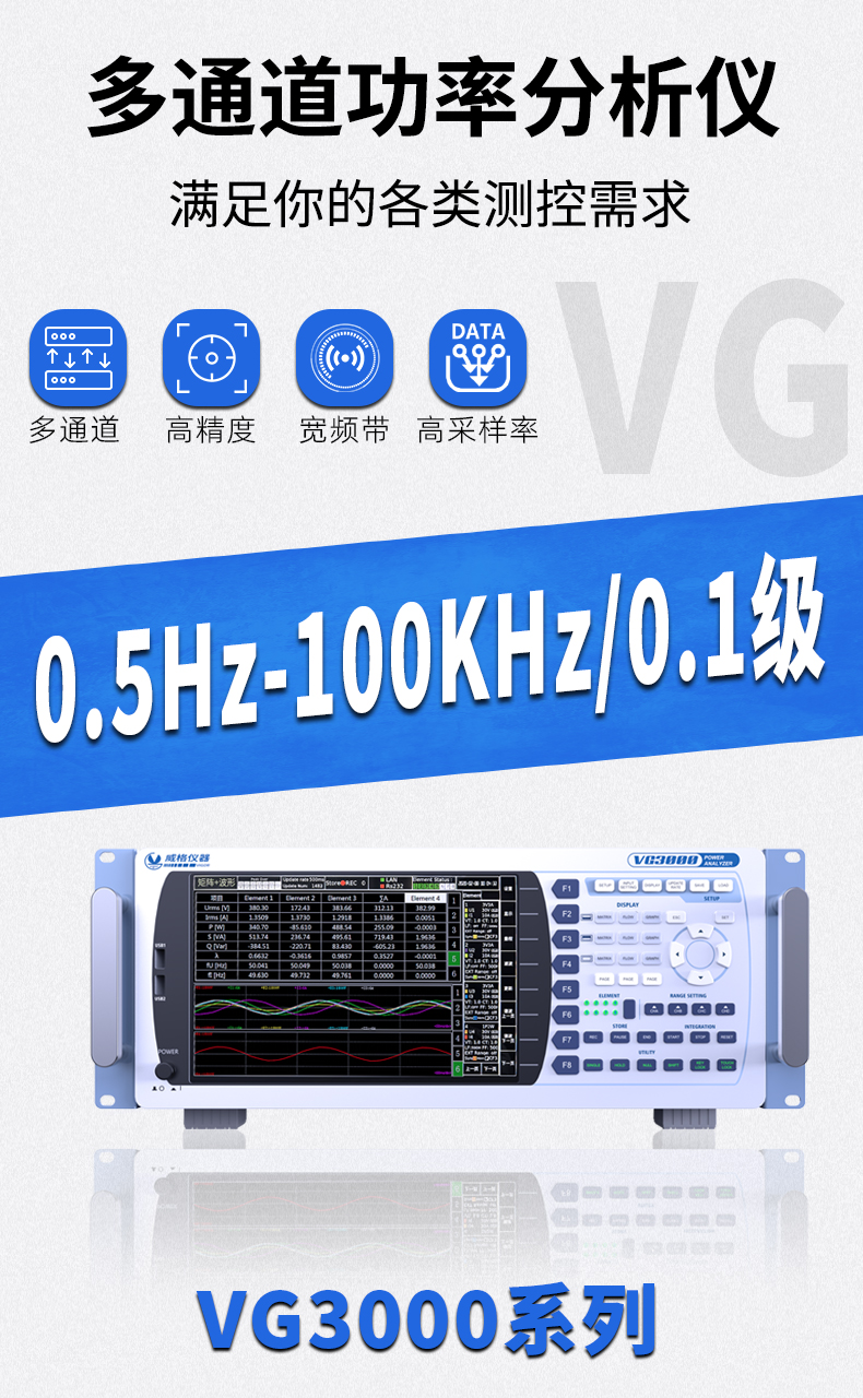 威格新品-VG3000系列多通道，多功能、高精度功率分析儀 廠家直銷 質(zhì)量保障插圖1